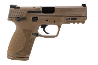 Smith and Wesson M&P 2.0 9mm pistol with FDE finish and thumb safety